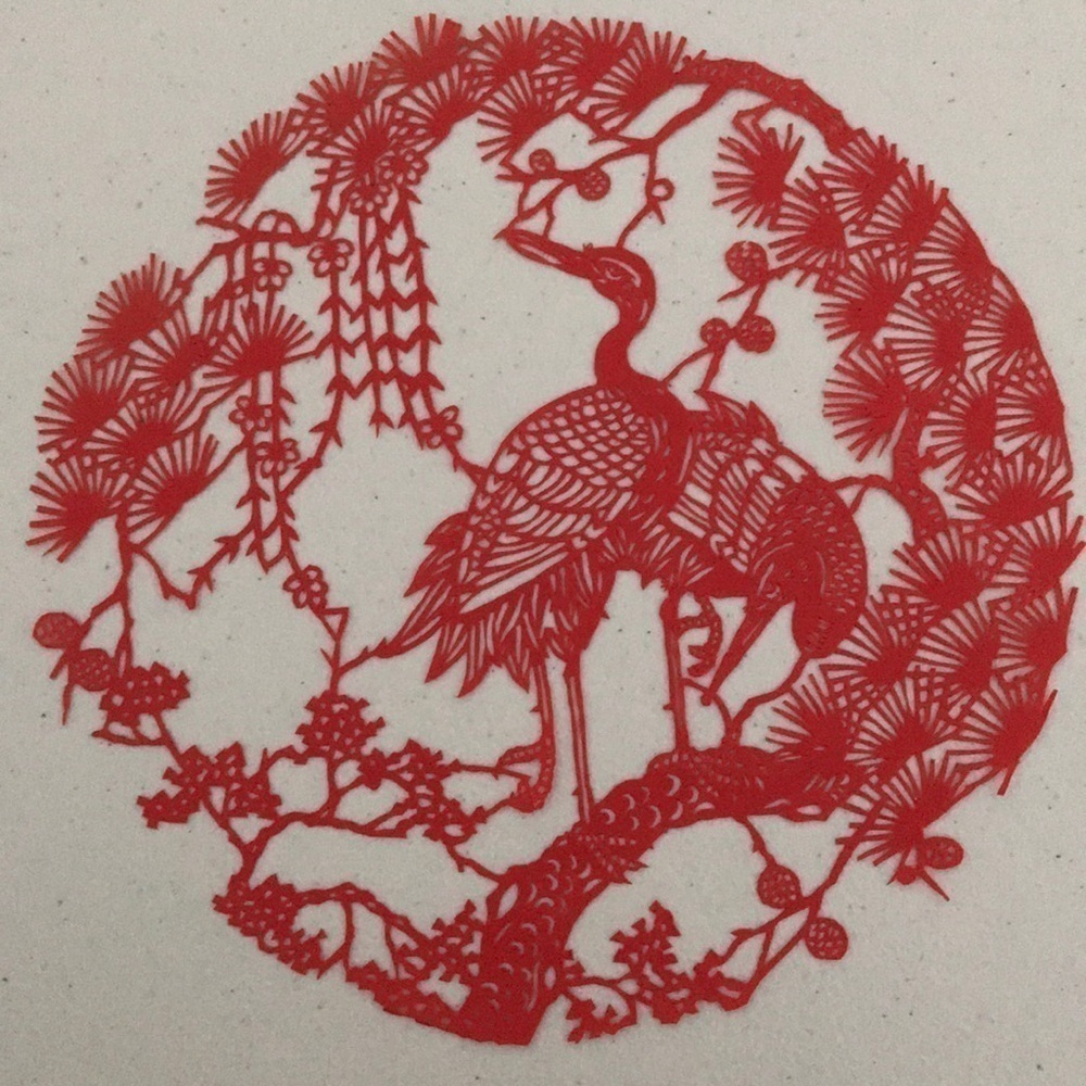🔥ON SALE🔥Longevity Symbolism Crane 💖 Handmade PaperCut Silhouette Scherenschn